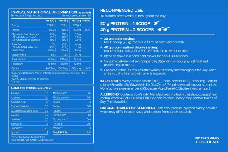 USN Isozero İsolate(izole) Whey Protein Zero sugar 1800 Kg - Görsel 3