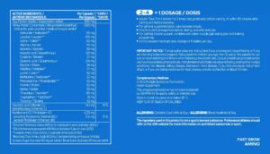 USN Fast Test Growt Amino+Bcaa (Whey Protein concentrate) 2 1 1  - 120 Tablet - Görsel 2