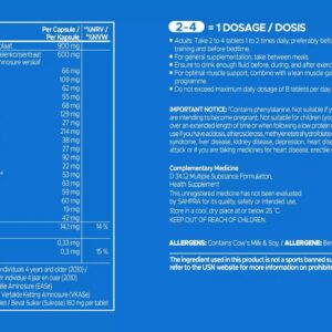 USN Fast Test Growt Amino+Bcaa (Whey Protein concentrate) 2 1 1  – 120 Tablet