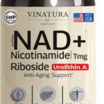 VINATURA NAD+ Nicotinamide Riboside Trans-Resveratrol TMG and Urolithin A Betaine 30 Vegan Caps