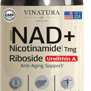 VINATURA NAD+ Nicotinamide Riboside Trans-Resveratrol TMG and Urolithin A Betaine 30 Vegan Caps