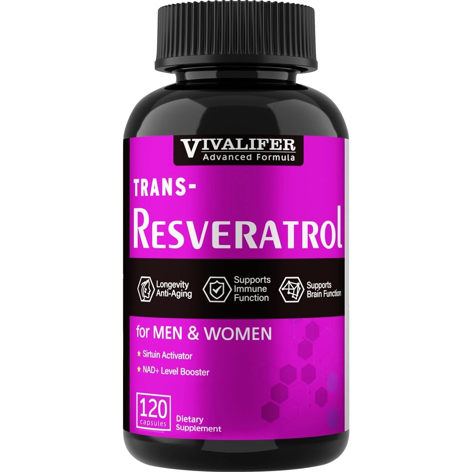 VIVALIFER Resveratrol+Vitamin C Anti-Aging Immune, Cardiovascular Joint 500mg+120mg 120 Caps - Görsel 8