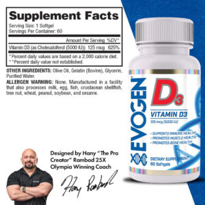 Evogen Vitamin D3 5000 IU 60 Softgels - Görsel 2