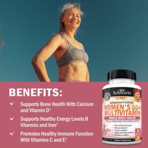 BioSchwartz Daily Multivitamin for Women Vitamin Memory Support Stress Reduction & Healthy Immune Response 60 Caps - Görsel 3