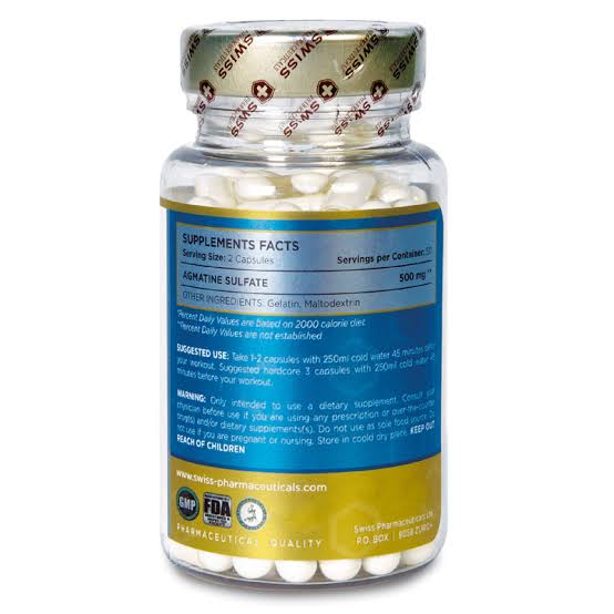 Swiss Agmatine Sulfate 500 mg 100 Kapsül