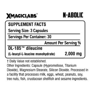 XMAGICLABS N-ABOLIC DL PEPDITE 185 Muscle gh Recovery 2000 mg 90 Caps