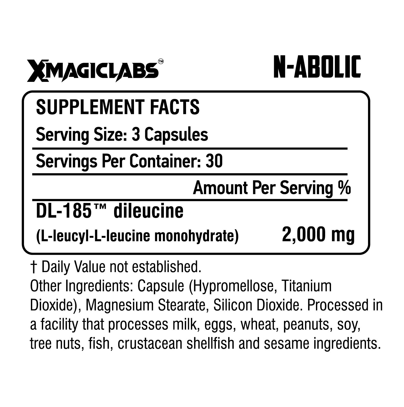 XMAGICLABS N-ABOLIC DL PEPDITE 185 Muscle gh Recovery 2000 mg 90 Caps - Görsel 2
