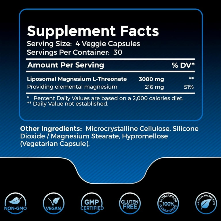 Wellness Labs Liposomal Magnesium L-Threonate Sleep 3000mg – 120 Capsules - Görsel 3