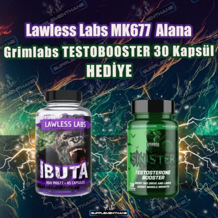Lawless Labs Mk677 25Mg 45 Kapsül + Sinister Testo booster 30 kapsül Hediye