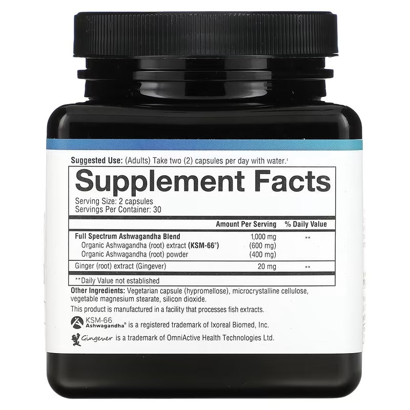 Youtheory Organic KSM66 Ashw Herbal Blend to Support Stress Relief & Energy Levels - Helps Support Mood 60 Vegetarian Caps - Görsel 2