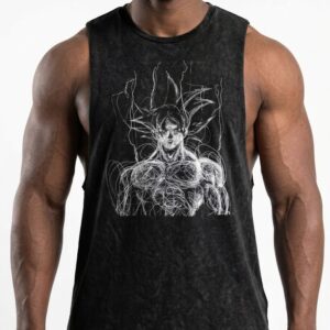 Kolsuz Yıkamalı Beast Mode Siyah Atlet