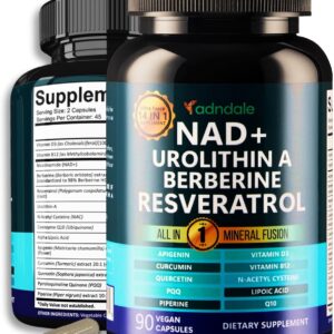 Adndale NAD Urolithin-A Berberine  Resveratrol 90 Vegan Caps
