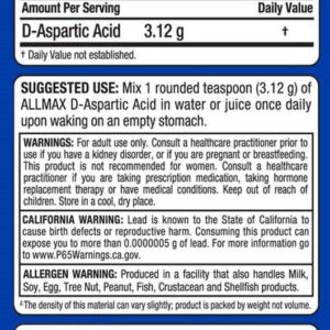 Allmax Daa D-Aspartic Acid (Daa) 100 Grams 32 Servis