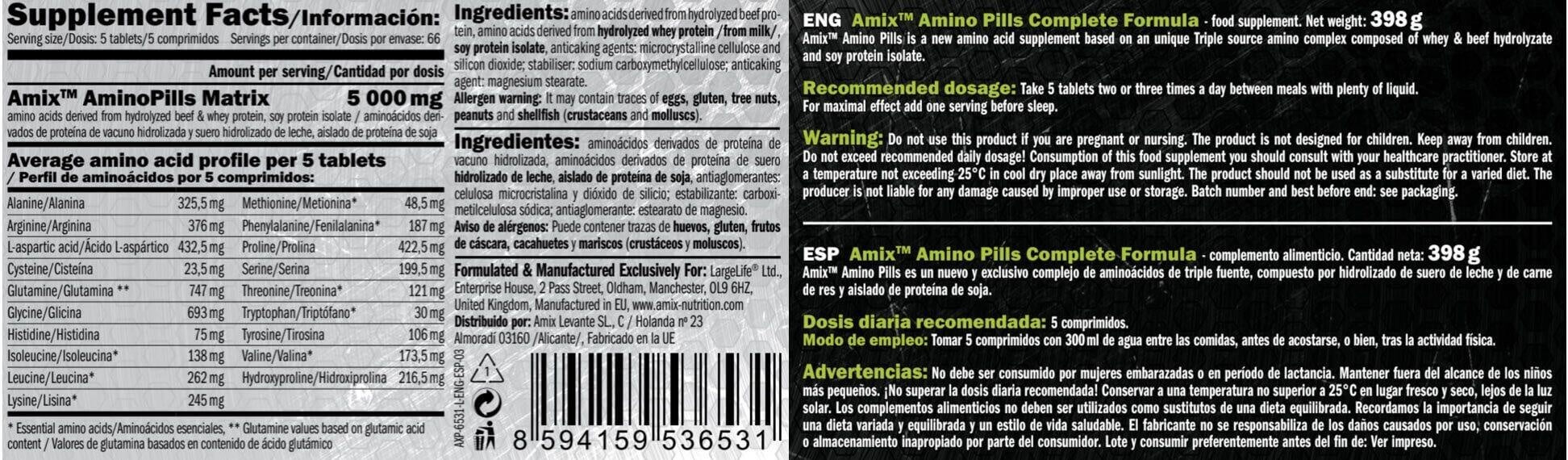 Amix Amino Pills 330 Tablet - Görsel 2