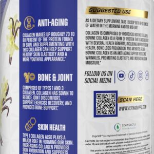 Alpha Supps Hydrolyzed Collagen Protein Collagen Peptides Digestive Enzymes 350 g – USA