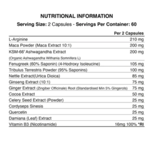 Applied Nutrition Sex Bomb Ksm66 Maca Fenugreek Tribulus Ginseng Ashwagandha 120 Caps – Erkeklere özel