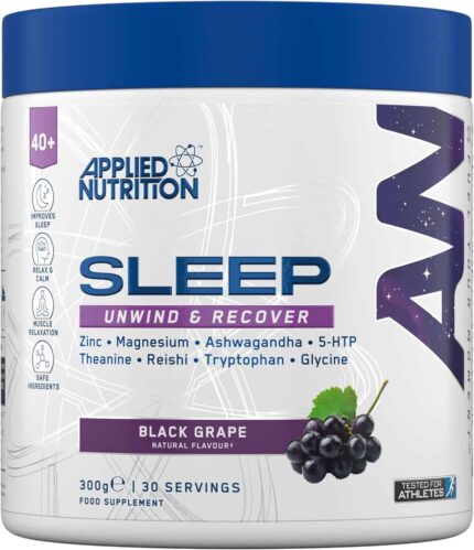 Applied Nutrition Sleep Support for Over 40s Zinc Reishi Magnesium Glycine Theanine 5-HTP 300 g