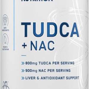 Applied Nutrition TUDCA + NAC - Liver & Antioxidant Support Bile Salts 800mg Tauroursodeoxycholic Acid 90 Caps