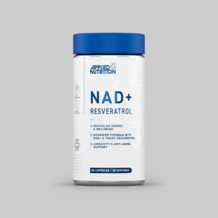 Applied Nutrition NAD+ Trans-Resveratrol Cellular Energy Antioxidant Support & Daily Wellness Formula 60 Caps