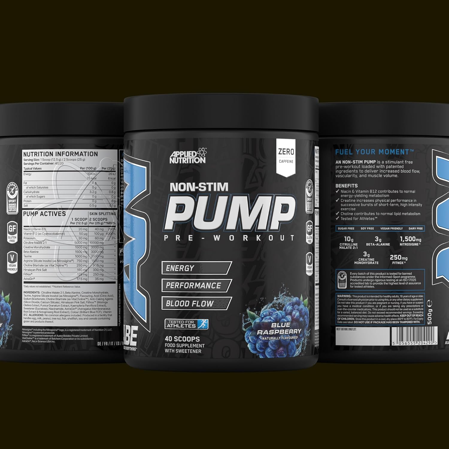 Applied Nutrition ABE Stim Free Pump PreWorkout Energy & Strength with Citrulline Creatine Beta Alanine 40 servis - Görsel 3