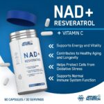 Applied Nutrition NAD+ Trans-Resveratrol Cellular Energy Antioxidant Support & Daily Wellness Formula 60 Caps - Görsel 2