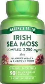 Nature's Truth Irish Sea Moss with Bladderwrack & Burdock Root Greens & Superfoods 90 Caps