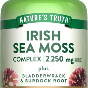 Nature's Truth Irish Sea Moss with Bladderwrack & Burdock Root Greens & Superfoods 90 Caps