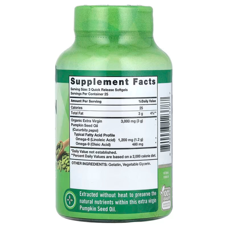 Nature's Truth Pumpkin Seed Oil Greens Superfoods Omega Fish Oil EPA DHA Cold Pressed 75 Quick Release Softgels - Görsel 2