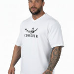 OVERSIZE TİŞÖRT CONQUER BEYAZ