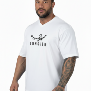 OVERSIZE TİŞÖRT CONQUER BEYAZ