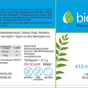 Bioherba Gaba Melatonin 410 Mg 100 Kapsül