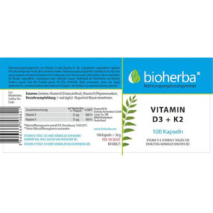 Bioherba Vitamin D3 + K2 100 caps - Görsel 2