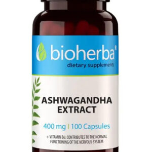 Bioherba Ashwagandha 400 mg – 100 Capsules High-Strength Root Extract for Daily Support – 1600 mg Daily Serving