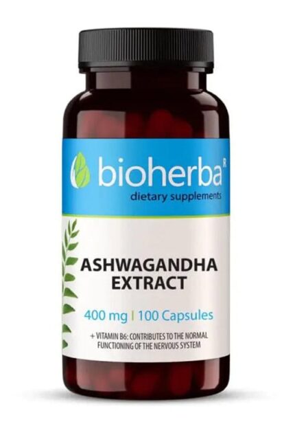 Bioherba Ashwagandha 400 mg – 100 Capsules High-Strength Root Extract for Daily Support – 1600 mg Daily Serving
