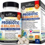 BioSchwartz Probiotic 65 Billion Probiotics with Prebiotic for Women & Men - Lactobacillus Acidophilus Digestive Health 30 Caps