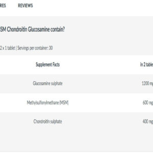 Biotech MSM Chondroitin Glucosamine Glukozamin 60 Tablet