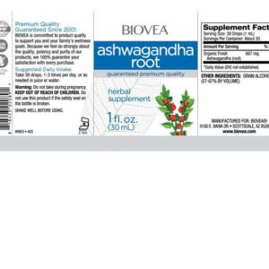Biovea  Ashwagandha Root Liquid Drops – 30 ml