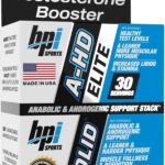 BPI Sports A-HD Elite/Solid Testo Booster for Men Strength Libido & Performance Support 30 Servis