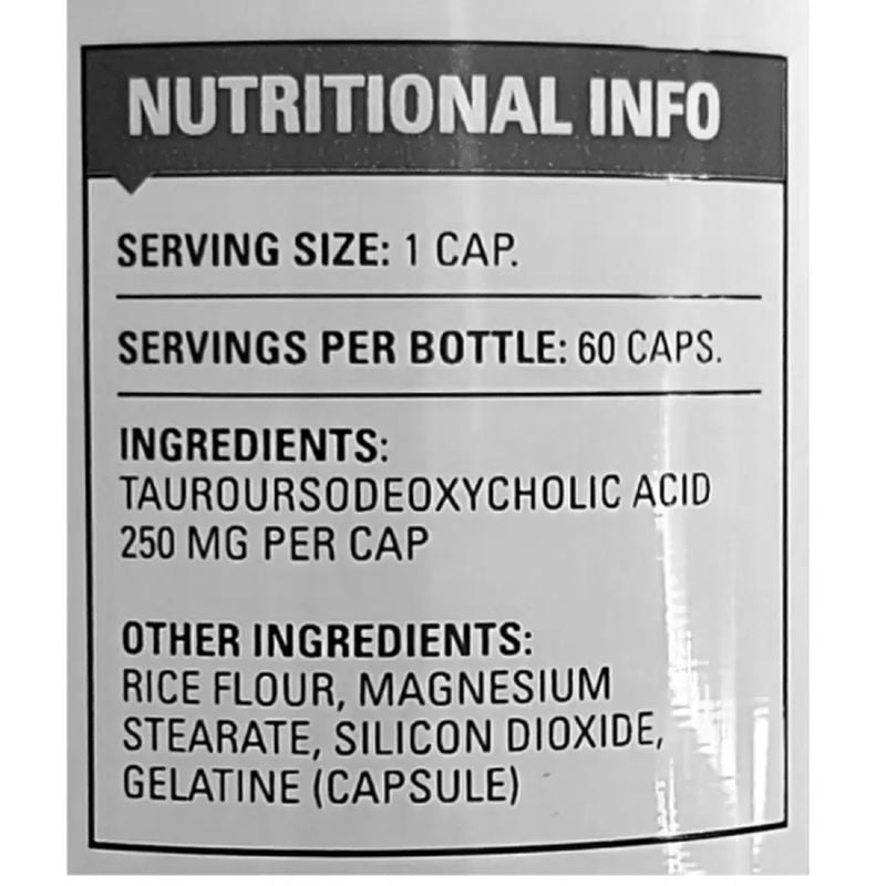 Brawn Nutrition Tudca Liver Support Bile Salt 250 mg 60 Caps
