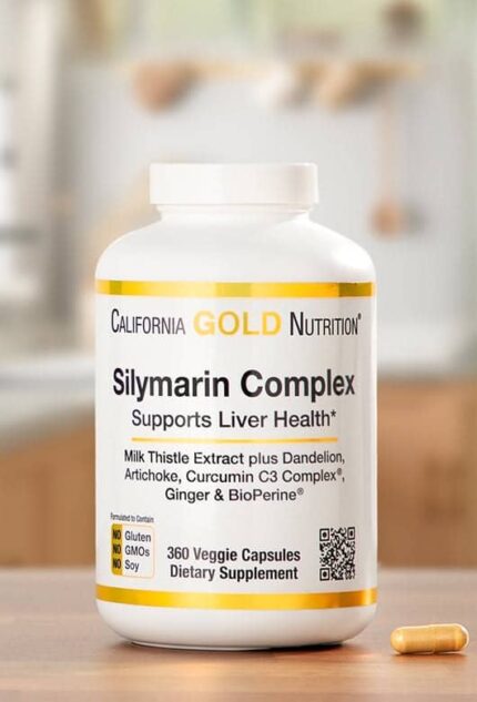 California Gold Nutrition Silymarin Complex Milk Thistle Liver Health, Milk Thistle, Curcumin, Artichoke, Dandelion, Ginger 360 Veggie