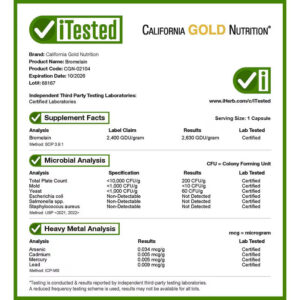 California Gold Nutrition Bromelain 625 mg 30 Veggie Capsules - Görsel 4