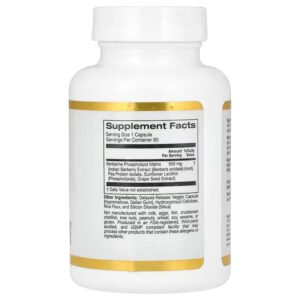 California Gold Nutrition Berberine Advanced Berbevis Phytosome Berberine Phospholipid Sunflower Lecithin 550 mg 60 Veggie Cap