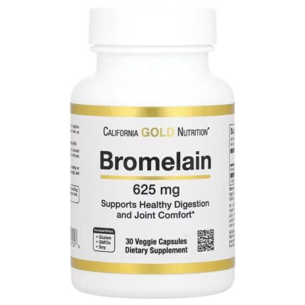 California Gold Nutrition Bromelain 625 mg 30 Veggie Capsules