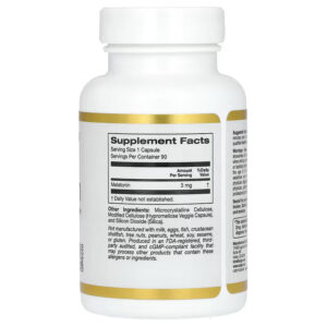 California Gold Nutrition Melatonin Sleep 3 mg 90 Veggie Capsules - Görsel 2
