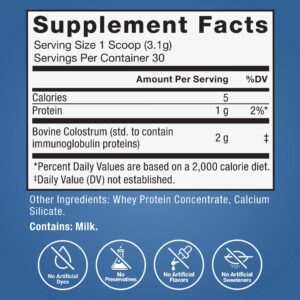 Force Factor Awesome Bovine Gut İmmune Colostrum Powder Pasture Raised Grass Fed 30 Servings - Görsel 5