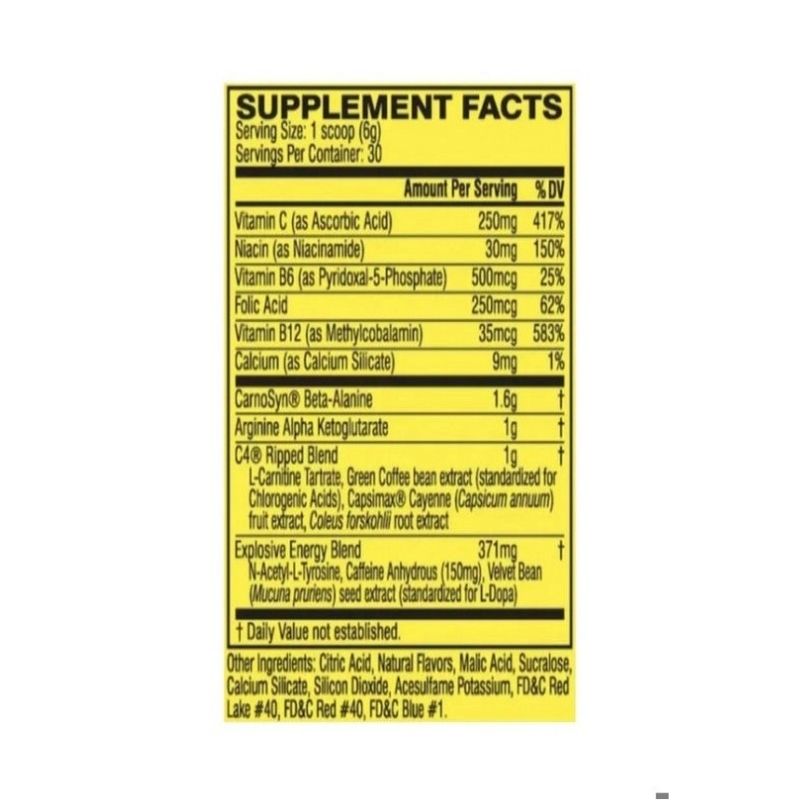 Cellucor C4 Ripped Fat Burner Pre workout  30 servis