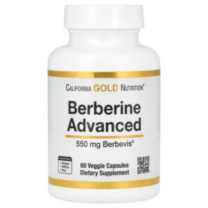 California Gold Nutrition Berberine Advanced Berbevis Phytosome Berberine Phospholipid Sunflower Lecithin 550 mg 60 Veggie Cap