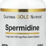 California Gold Nutrition Spermidine Rice Germ Extract cellular health & healthy aging 1 mg, 90 Veggie Caps