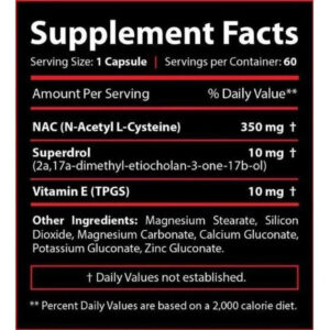 Core Labs X SuperDrol+Nac N-Acetyl Cysteine+Vitamin E 60 caps - Görsel 2