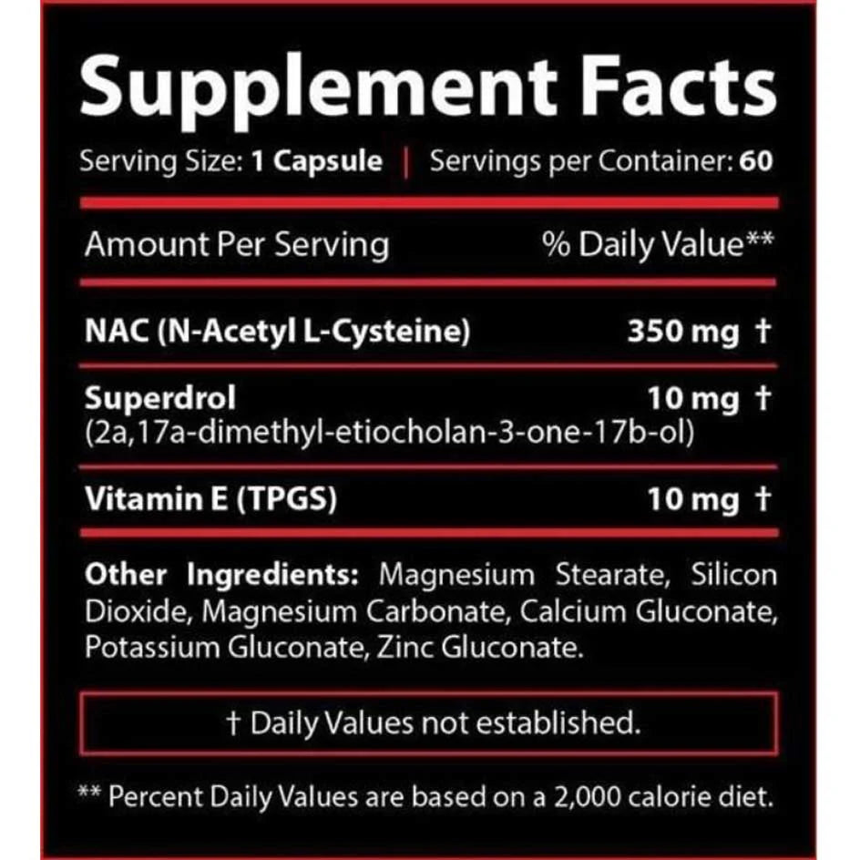 Core Labs X SuperDrol+Nac N-Acetyl Cysteine+Vitamin E 60 caps